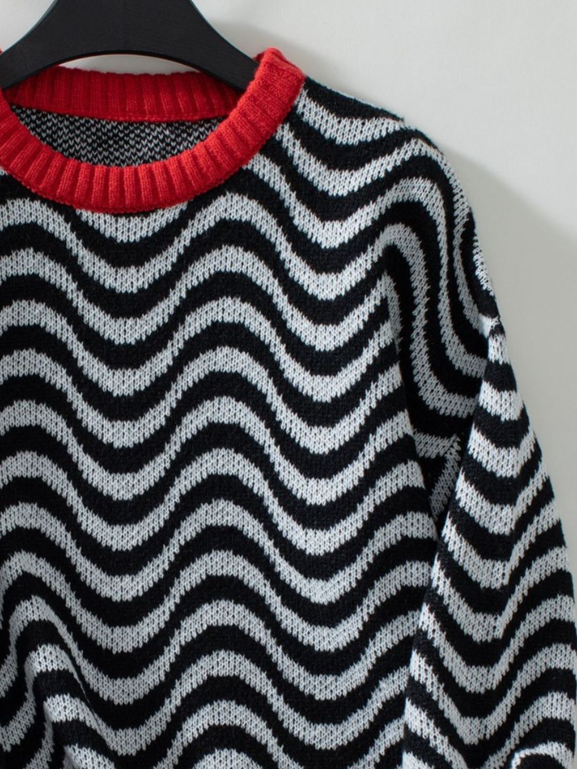 Wavy Stripes  Long Sleeve Sweater