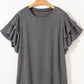 Ruffled Short Sleeve Plus Size Top