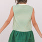 Stripe Woven Ruffled Sleeveless Mini Dress