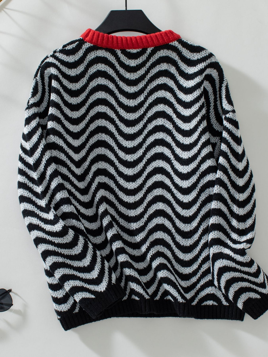 Wavy Stripes  Long Sleeve Sweater