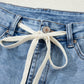 High Rise Drawstring Jeans