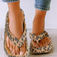 Leopard Print Thick Sole Flip Flops Sandals