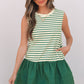 Stripe Woven Ruffled Sleeveless Mini Dress