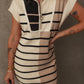 Stripe Color Block Mini Sweater Dress