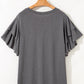 Ruffled Short Sleeve Plus Size Top
