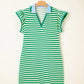 Stripe  Contrast Flutter Sleeve Mini Dress