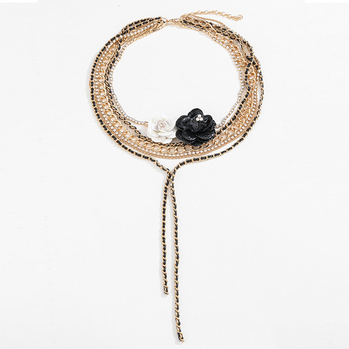 Alloy Rhinestone Multi-Layered Flower Necklace