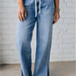 Slit Leg High Rise Drawstring Jeans