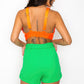 Smock V-neck Satin Bra Top