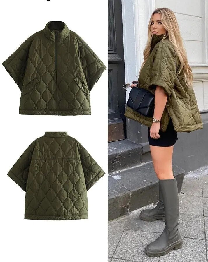 Quilted  Poncho Jacket
