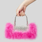 Rhinestone Evening Bag with  Feather Details