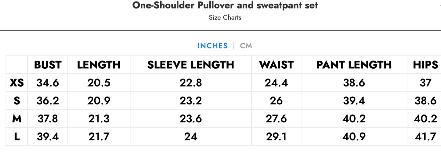 Pullover Off-Shoulder Long-Sleeve Sweatshirt Set