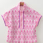 Western Print Short Sleeve Top