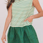 Stripe Woven Ruffled Sleeveless Mini Dress