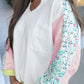 Floral Colorblock  Long Sleeve Top