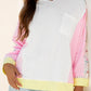 Floral Colorblock  Long Sleeve Top