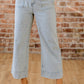 Pocket Cuffed Hem Wide Leg Jeans