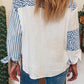 Sky Blue Leopard Striped Western Casual Shirt