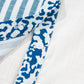 Sky Blue Leopard Striped Western Casual Shirt