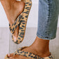 Leopard Print Thick Sole Flip Flops Sandals