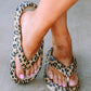 Leopard Print Thick Sole Flip Flops Sandals