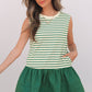 Stripe Woven Ruffled Sleeveless Mini Dress