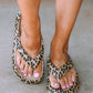 Leopard Print Thick Sole Flip Flops Sandals