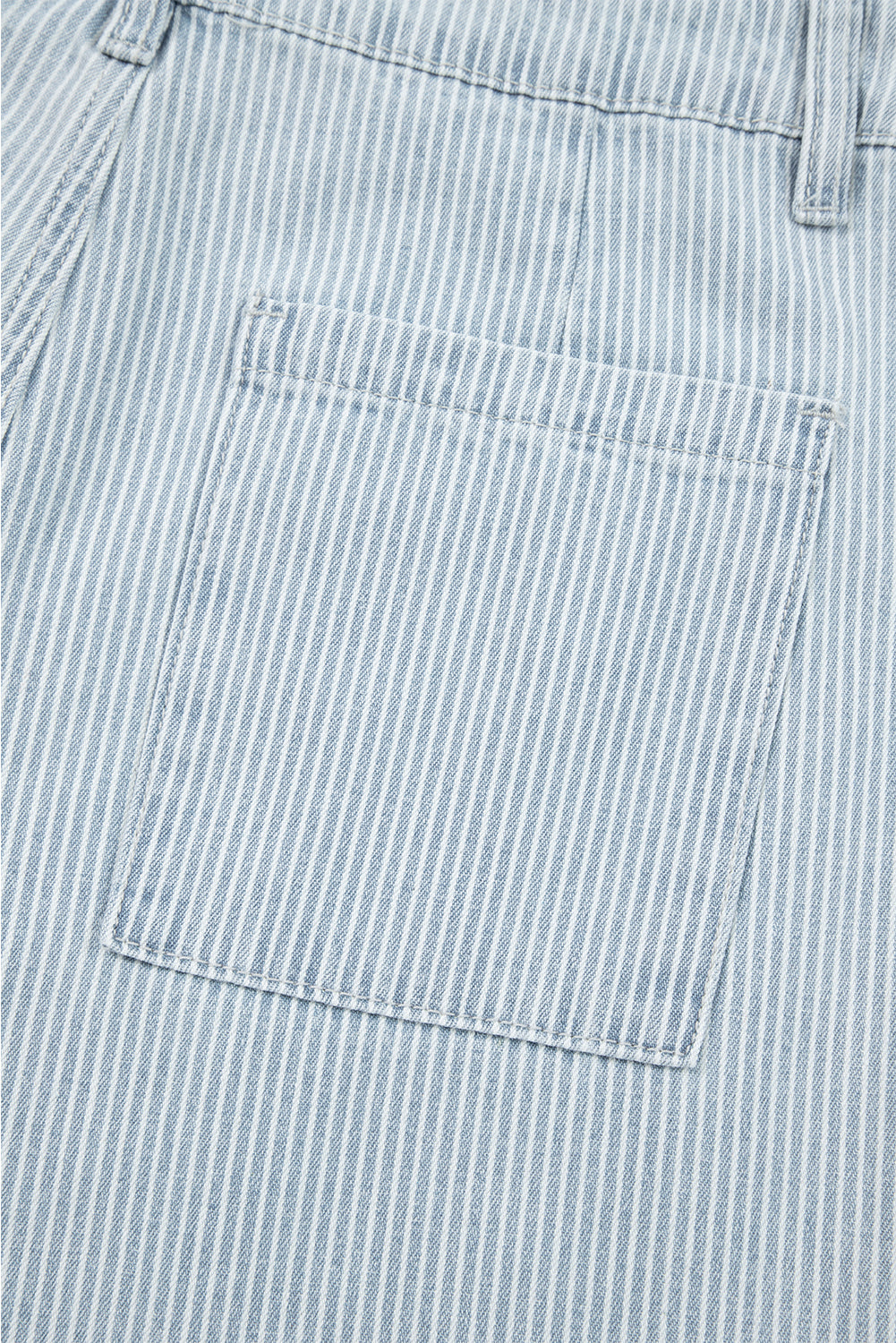 Pocket Cuffed Hem Wide Leg Jeans